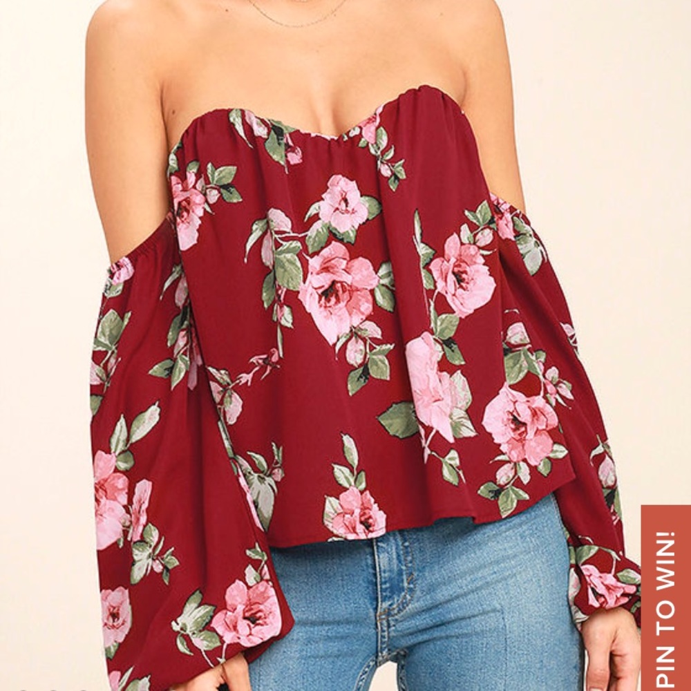 Off the shoulder floral blouse
